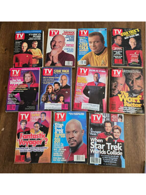 Star Trek TV Guide Lot Of 11 Issues Vintage Magazine Captain Kirk Picard
